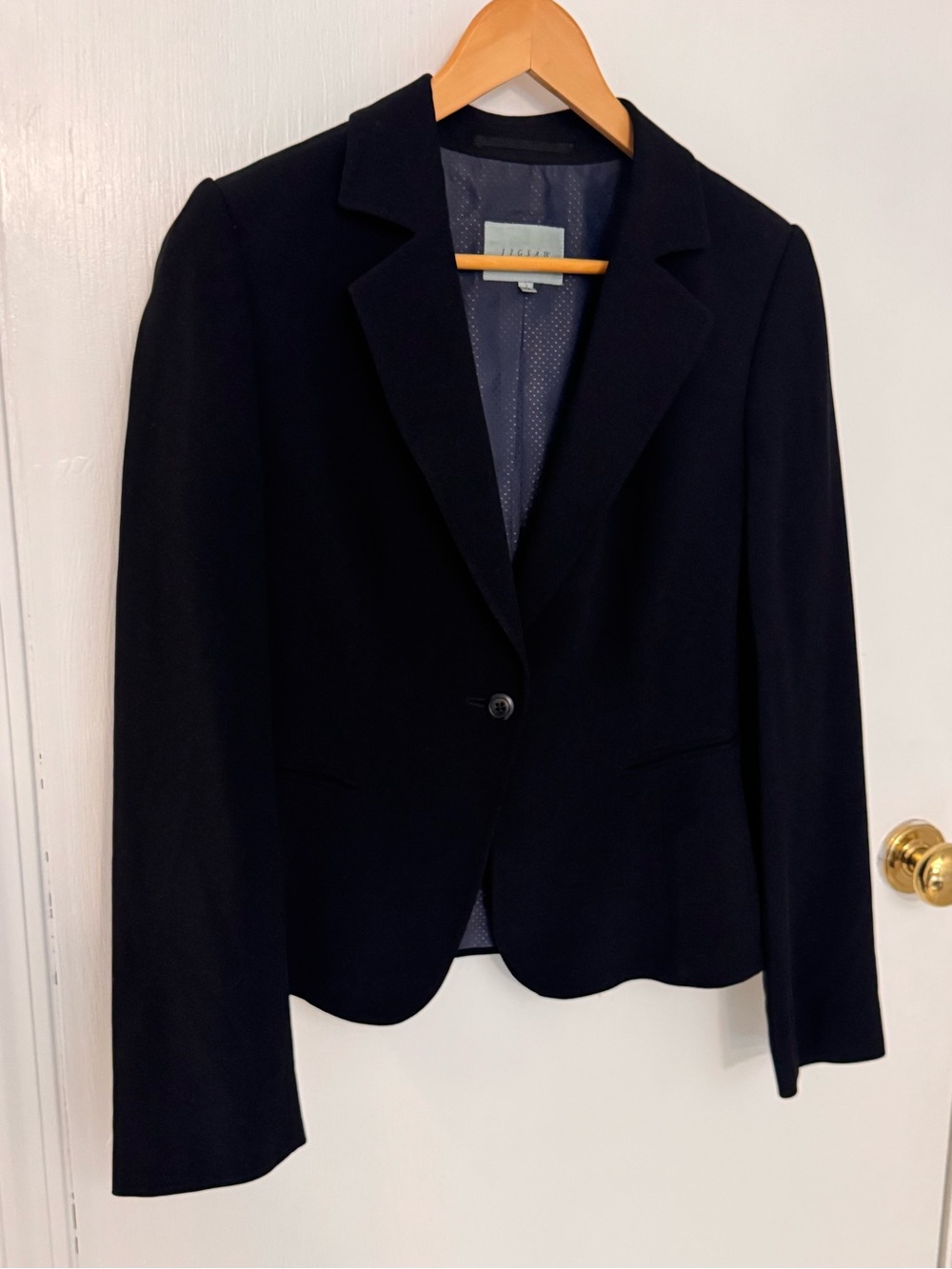 Jigsaw Wool Blend Fitted Single-Button Blazer - Women's Black